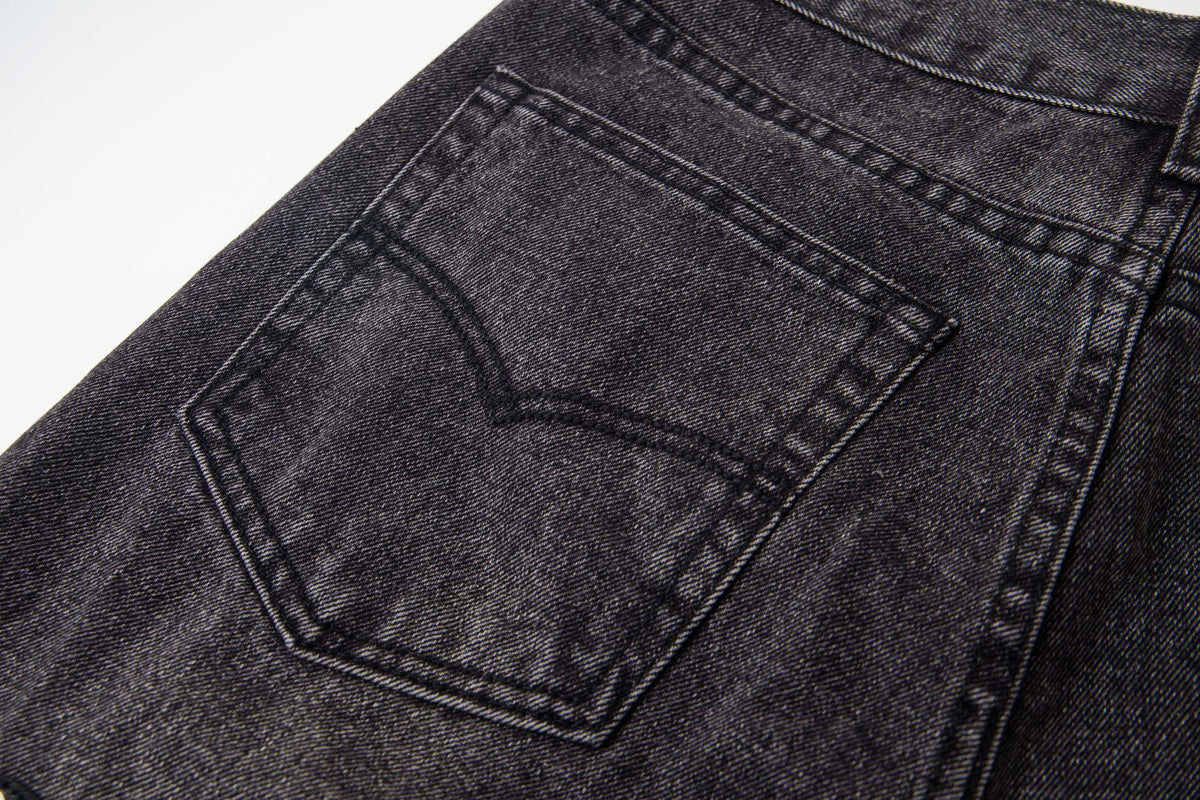 Chrome-Hearts Multi Cross Patch Denim Jeans - Grey Gothic Street Pants 1111