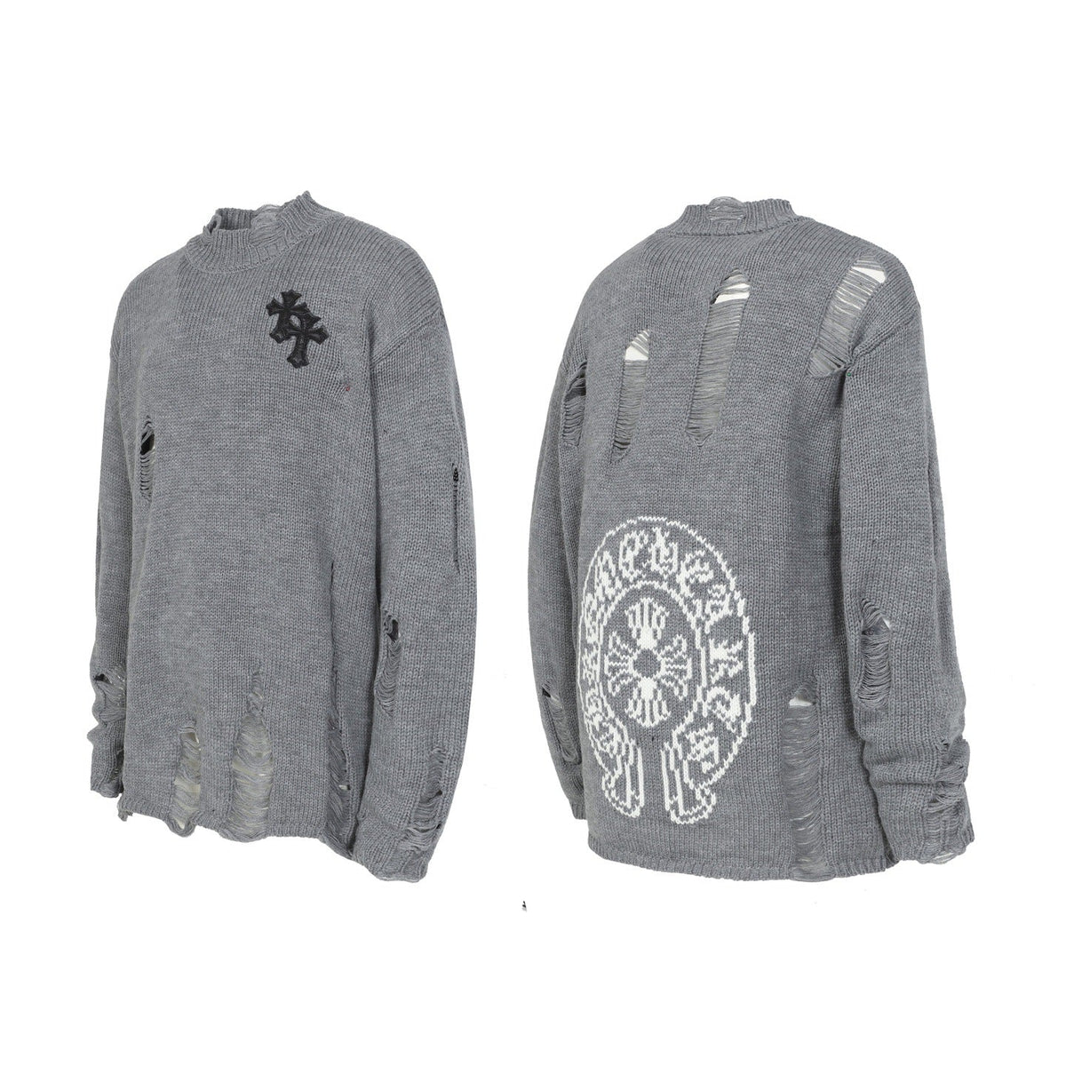 Chrome Hearts Distressed Knitted Sweater