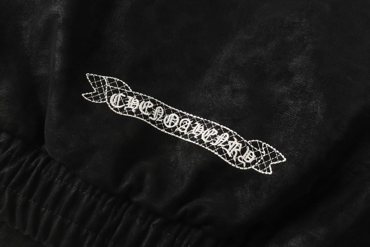 Chrome-Hearts Horseshoe Cross Jacket - Black Street Embroidered Coat 8800