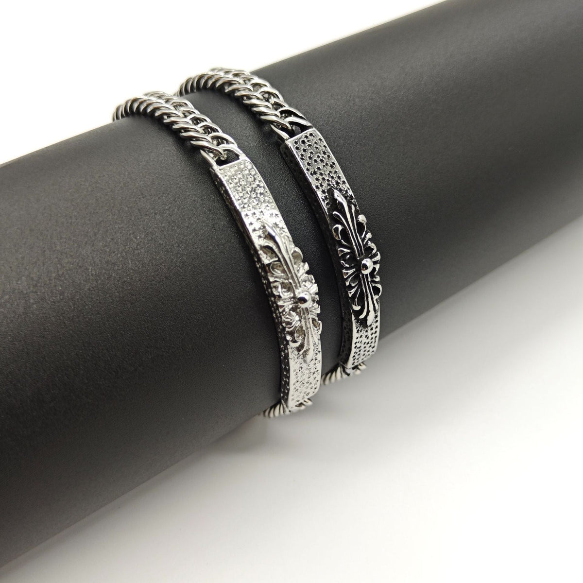 Chrome Hearts multi-layered retro cross flower curved bracelet