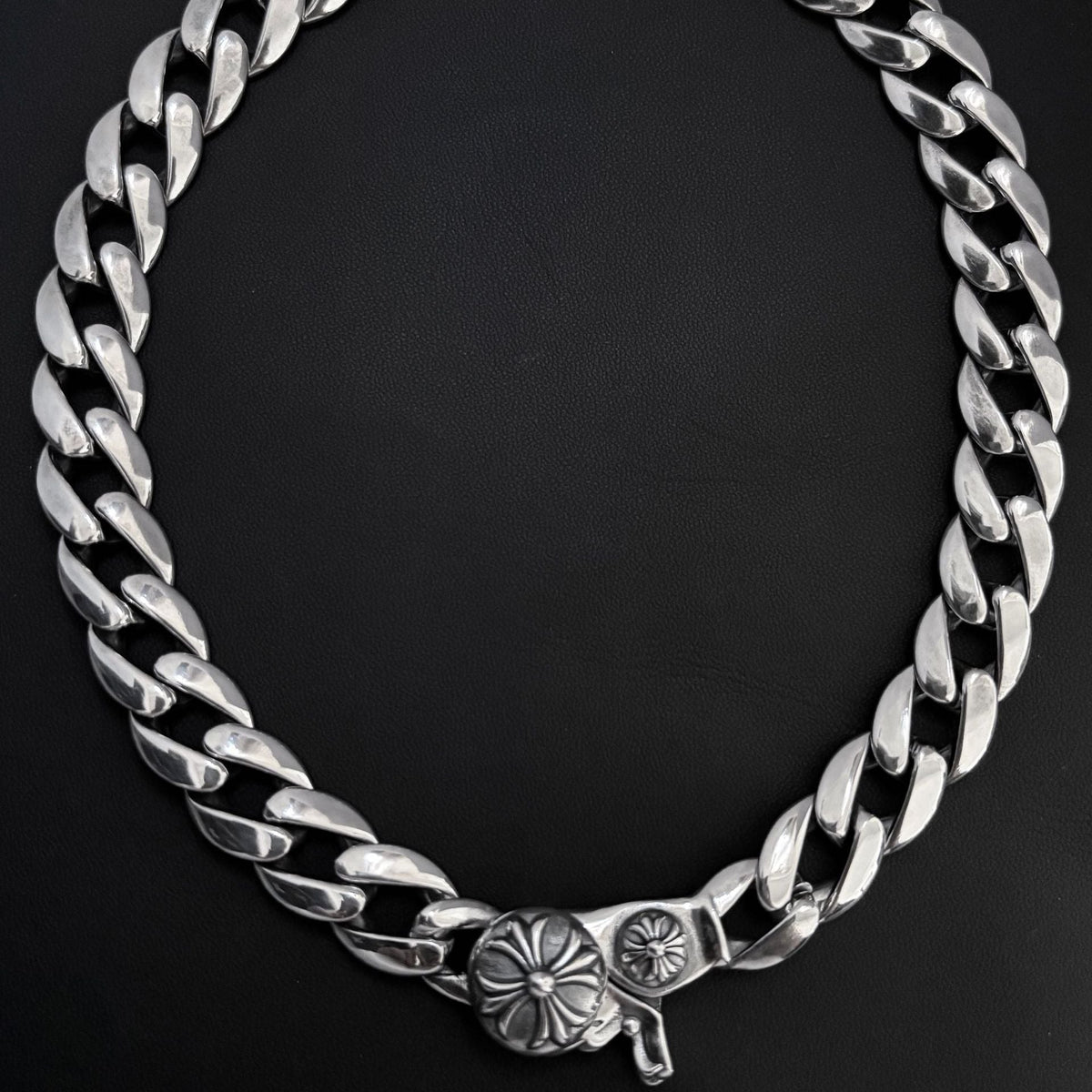 Chrome Hearts thick sword cross flower hip-hop necklace